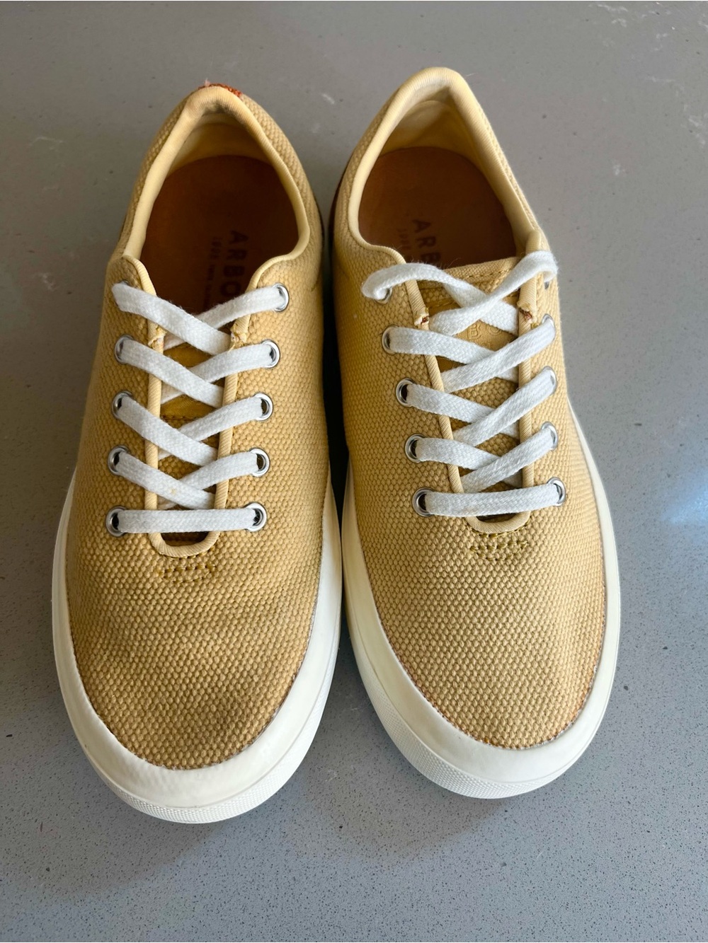 Arbor Legacy Yellow Lace Up Canvas Sneakers Shoes Women’s Size 6.5 - Picture 5 of 12